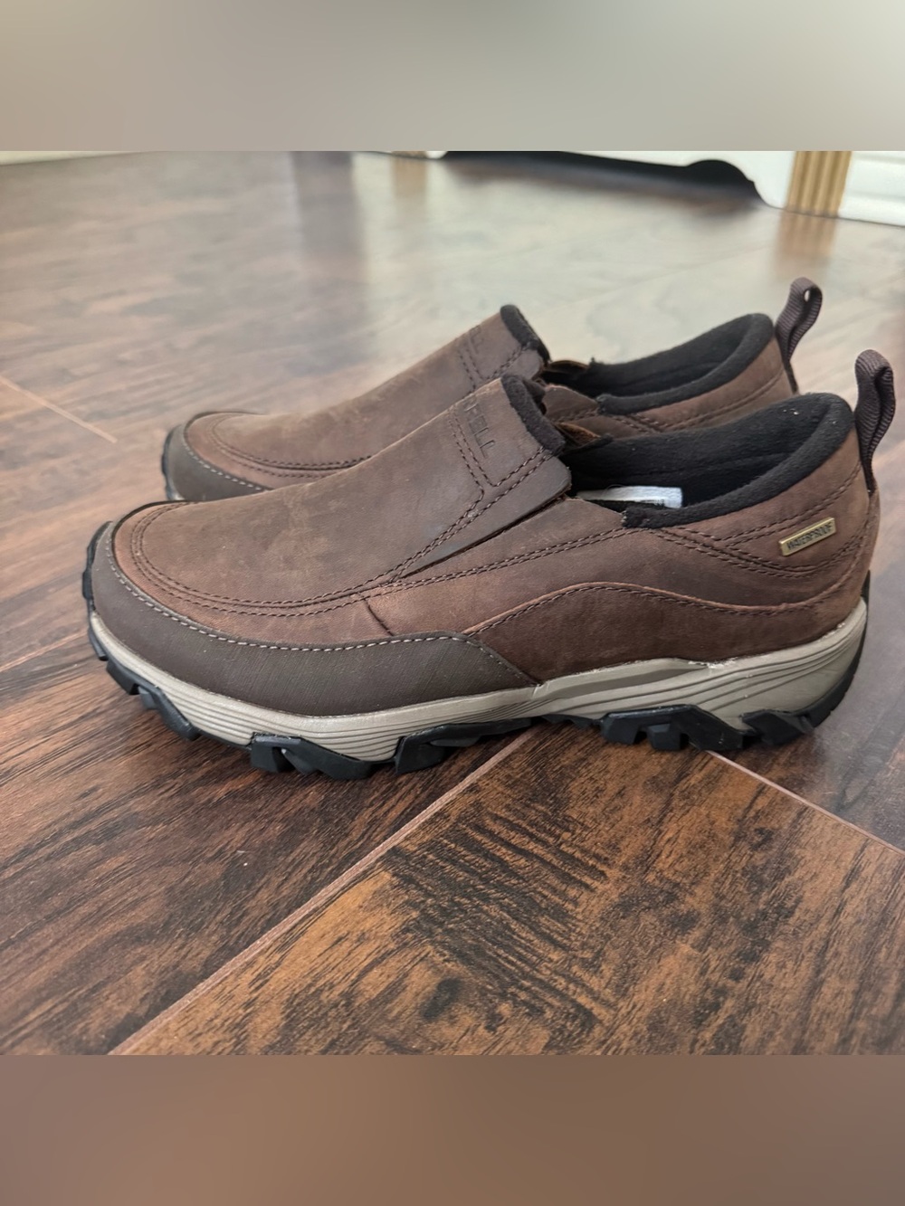 Merrell Size 7 Brown Coldpack Ice+ Moc Waterproof Leather Slip On Shoes